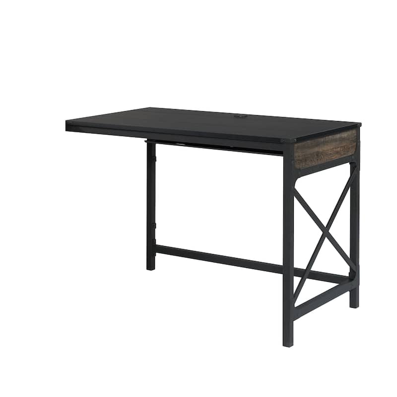 Wood Desk Return 42" with Expanded Workspace, Brown