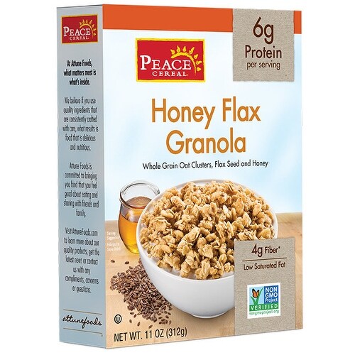 Peace Cereals Granola - Honey Flax - Case of 6 - 11 oz.