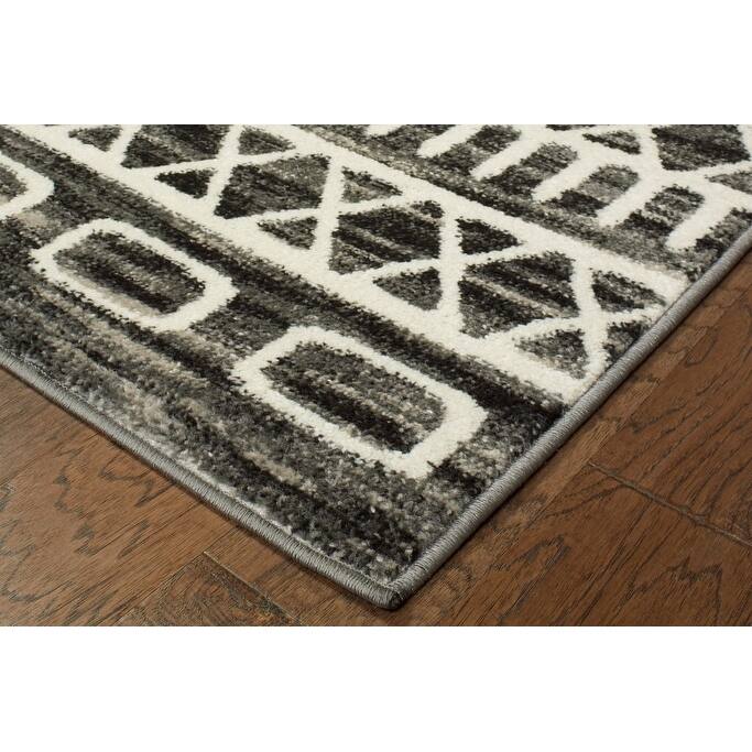 Black and White Geometric Area Rug Bed Bath & Beyond 34737168