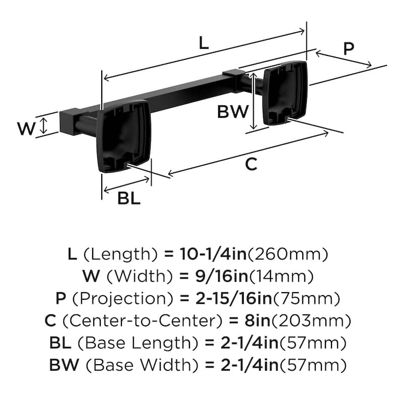Amerock BH36095 Stature 10-1/4" Towel Bar