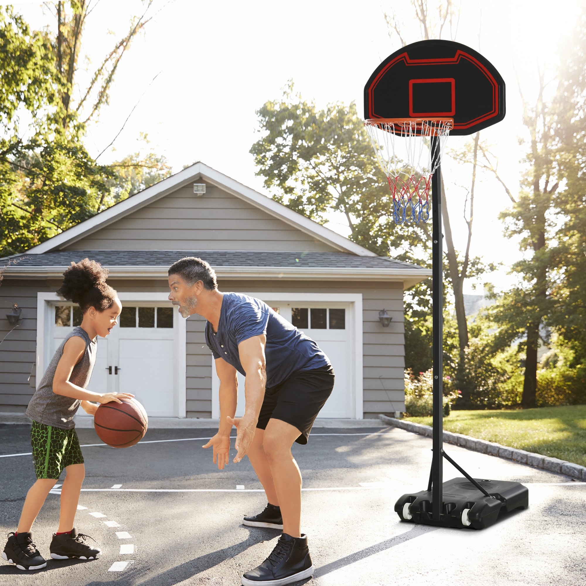 Best Choice Products Kids Height-Adjustable Basketball Hoop, Portable  Backboard System w/ 2 Wheels - White 
