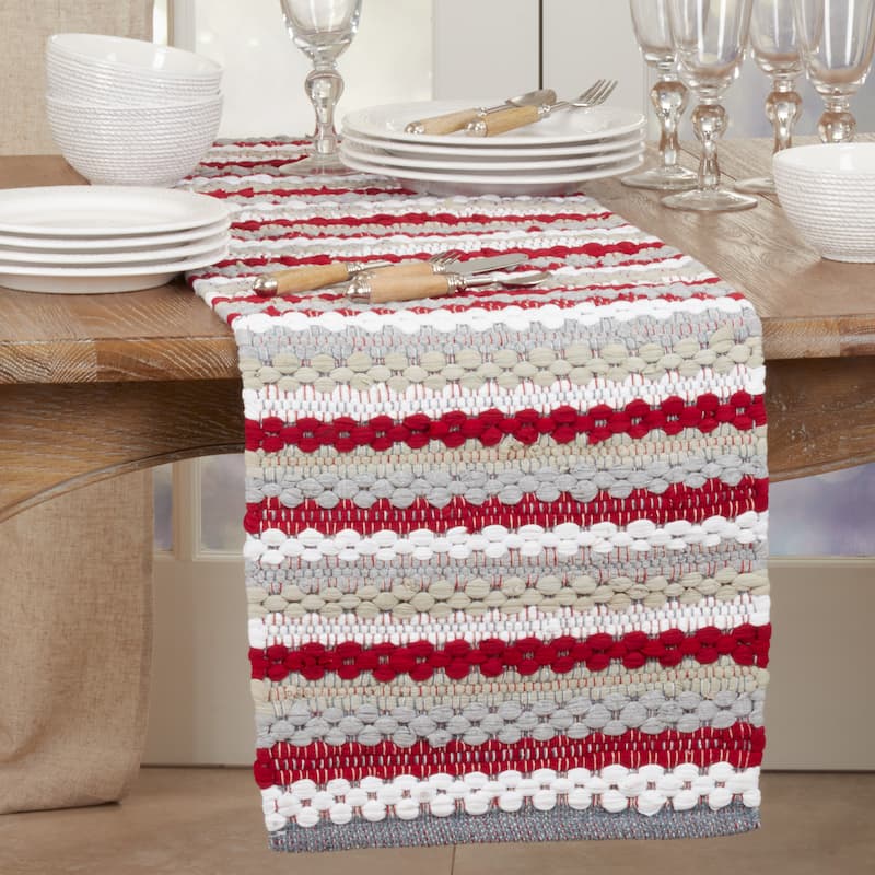 Chunky Table Runner With Chindi Design