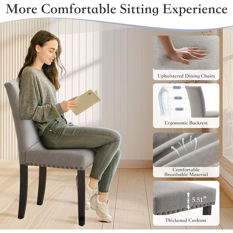 Set of 2 Upholstered Parsons Diner Room Chair for Living Room, Dining Room