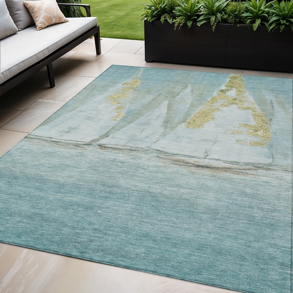 HomeRoots Nautical Transitional Rectangle Outdoor Rug