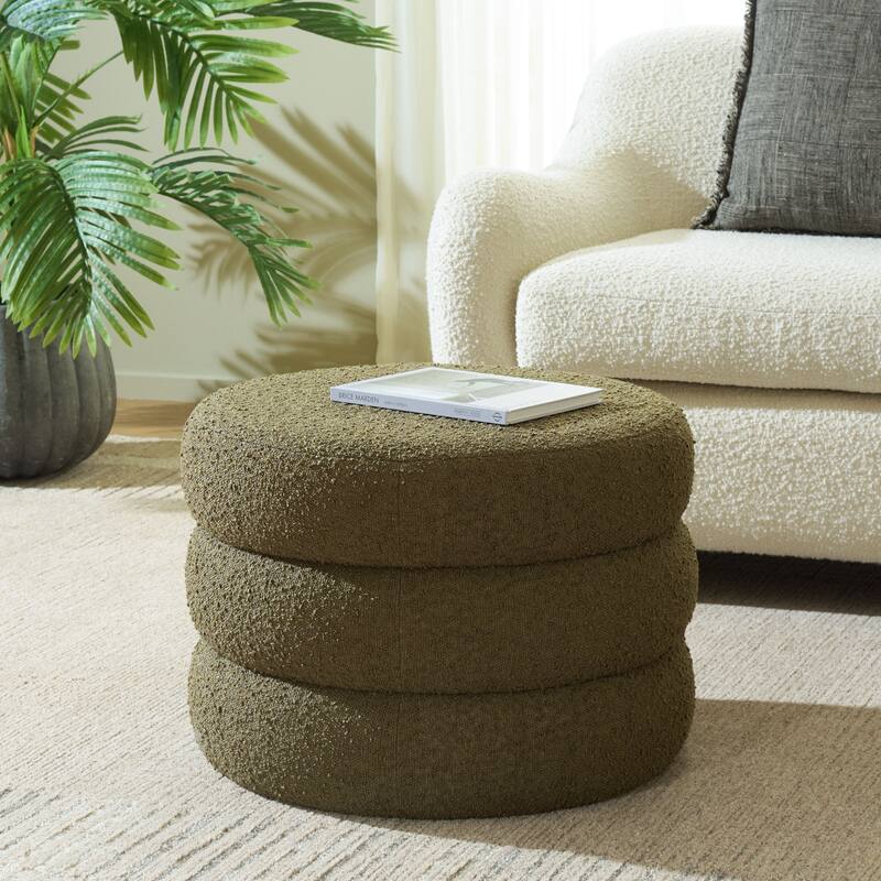SAFAVIEH Home Ryth Ottoman - Olive