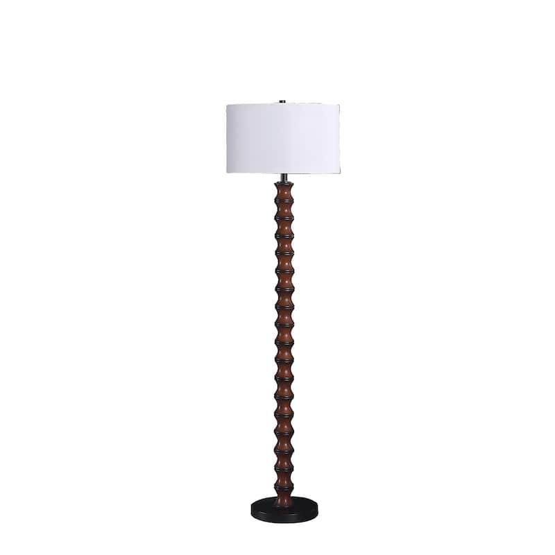 61 In. Coastal Littoral Wood Insp Floor Lamp