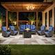 Option Brown Wicker Blue Cushion