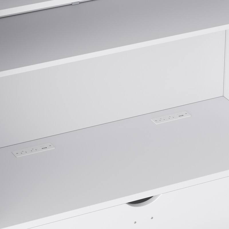 Modern 80.1" Tall Freestanding Kitchen Pantry Cabinet with Adjustable Shelves and 2 Power Outlets