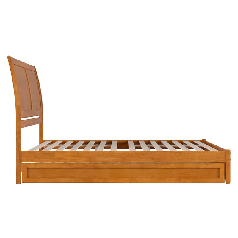 Andorra Platform Bed with Panel Footboard and Twin XL Trundle