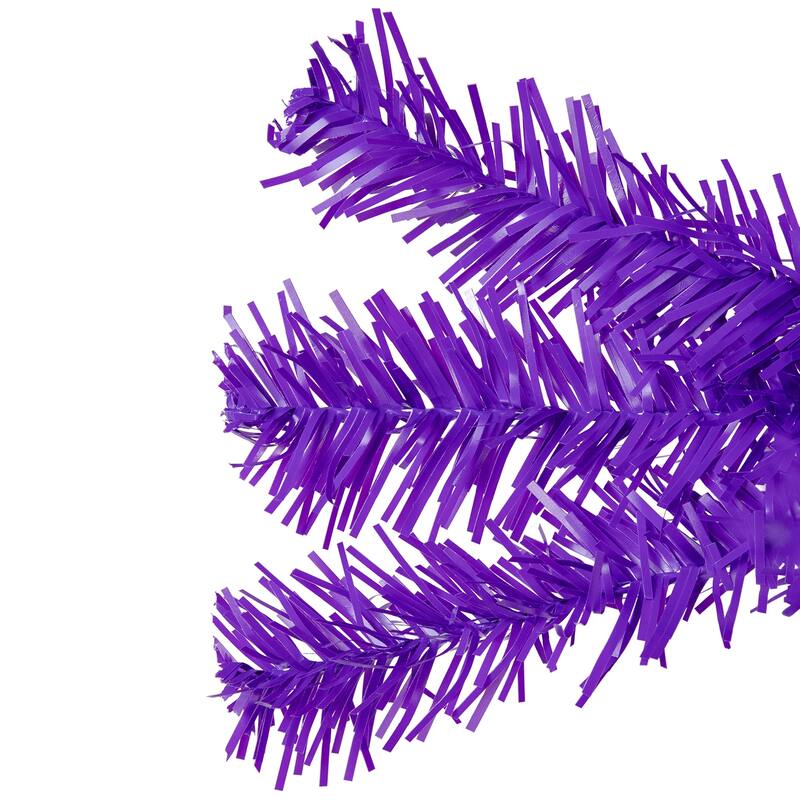 Pre-Lit Medium Pine Artificial Christmas Tree - 6' - Purple - Clear Lights - 6 Foot