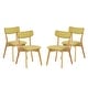 preview thumbnail 4 of 35, Chazz Mid-Century Modern Upholstered Rubberwood Dining Chairs (Set of 4) by Christopher Knight Home