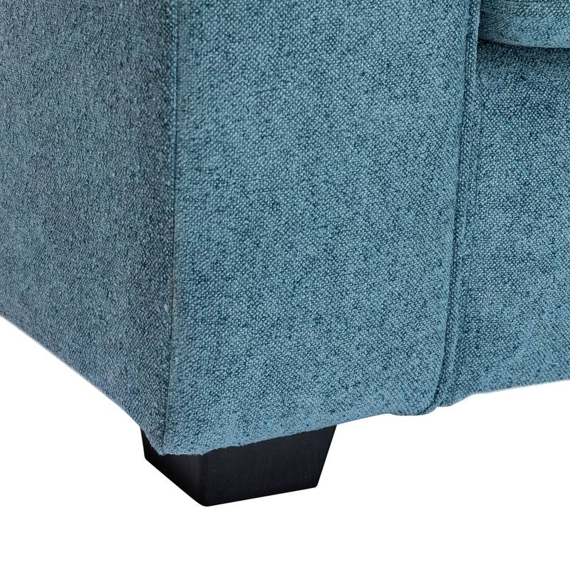 79.5" Blue Modern Fabric Sofa with Solid Wood+MDF Frame for Living Spaces
