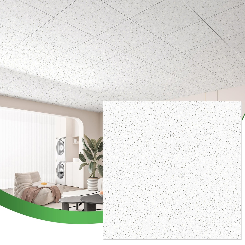 Art3d Flexible Easy DIY PVC Ceiling Tiles Wall Paneling 24"x24" or 24"x48"