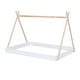 preview thumbnail 3 of 9, Full Size Tent Floor Kids Bed Frame with Triangle Structure and Safety Railings for Kids, Special Design, White+Natural
