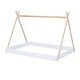 preview thumbnail 6 of 7, White Montessori Floor Tent Bed Frame wTriangle Structure Design, Full