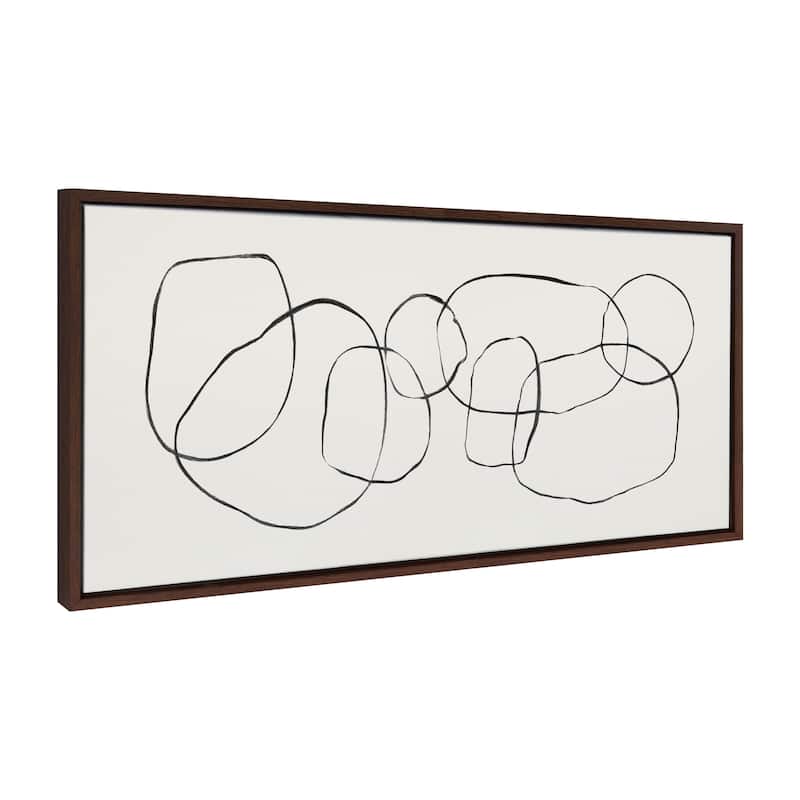 Kate and Laurel Sylvie Circles Canvas by Teju Reval of SnazzyHues - 18x40 - Plastic - Brown