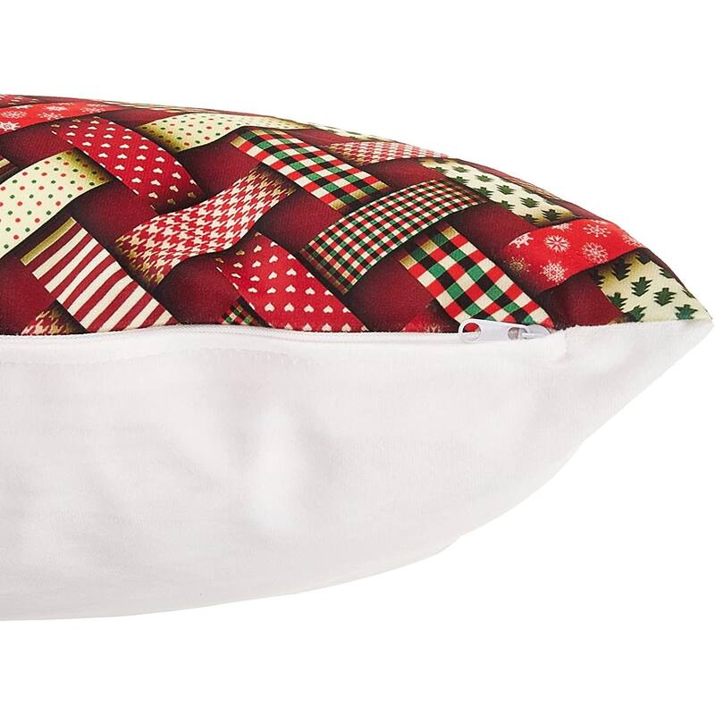 Violet Linen Seasonal Christmas Splendours Pattern Decorative Throw Pillow