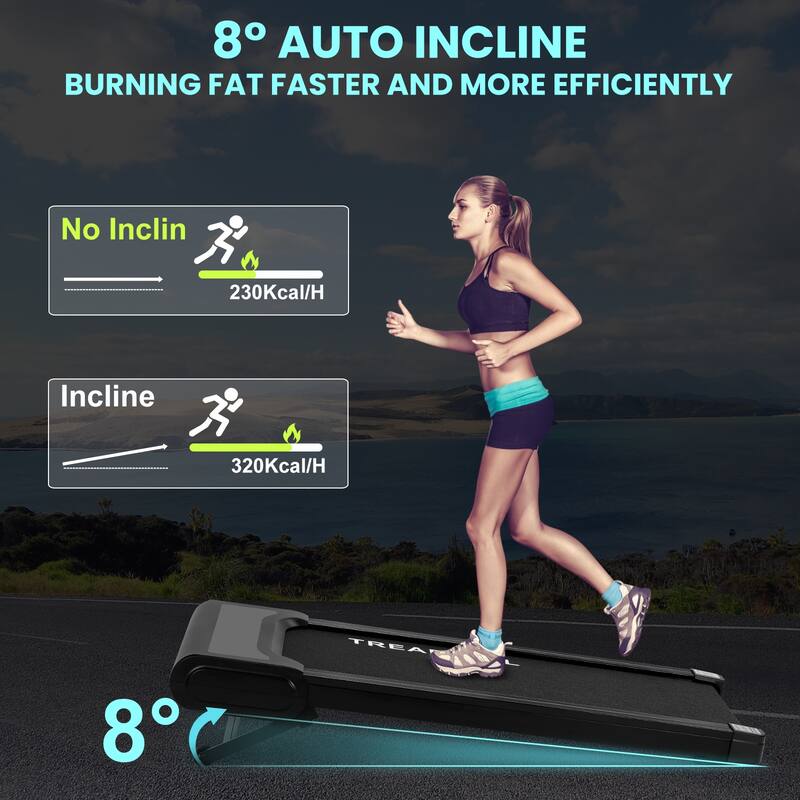 Under Desk Treadmill,Auto Incline Walking Pad,2 in 1 Portable Walking Treadmill with Remote Control,Desk Treadmill