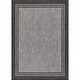 preview thumbnail 1 of 9, Washable Bordered Indoor Outdoor Rug for Patio, Deck, Porch 5x7 - Silver/Pebble