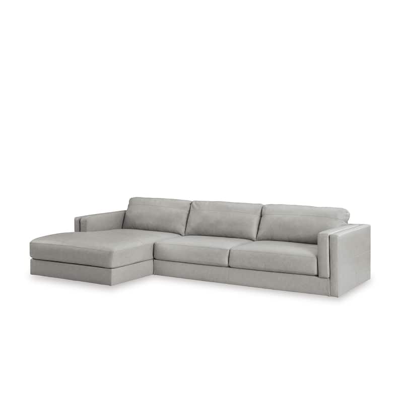 Signature Design by Ashley Amiata Gray 2-Piece Sectional with Chaise - 137"W x 68"D x 33"H