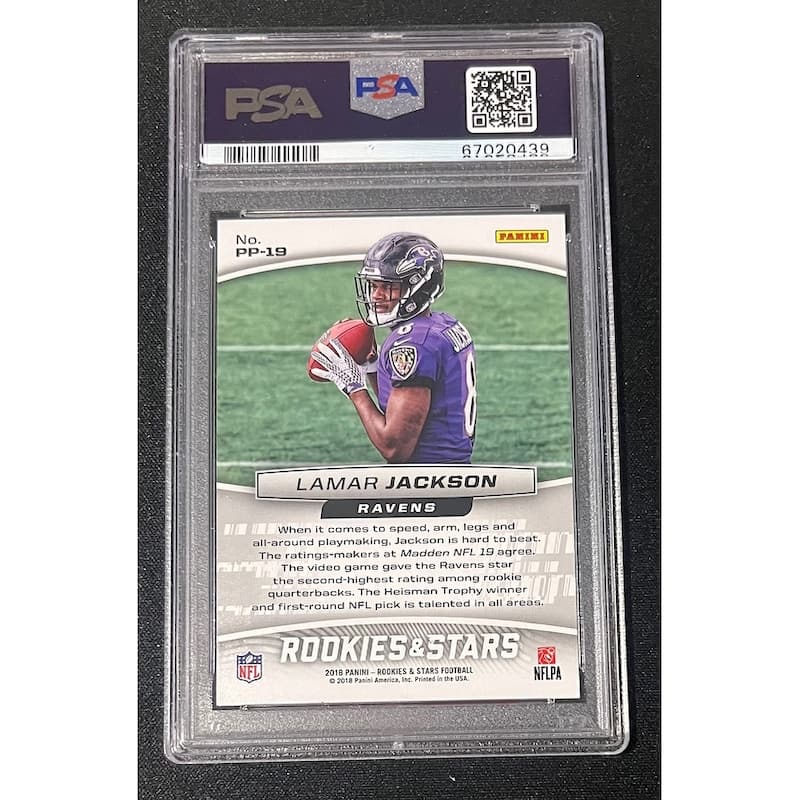 Lamar Jackson 2018 Panini Rookies & Stars Football Card #PP-19 Graded PSA 10 - 8'6" x 11'6"