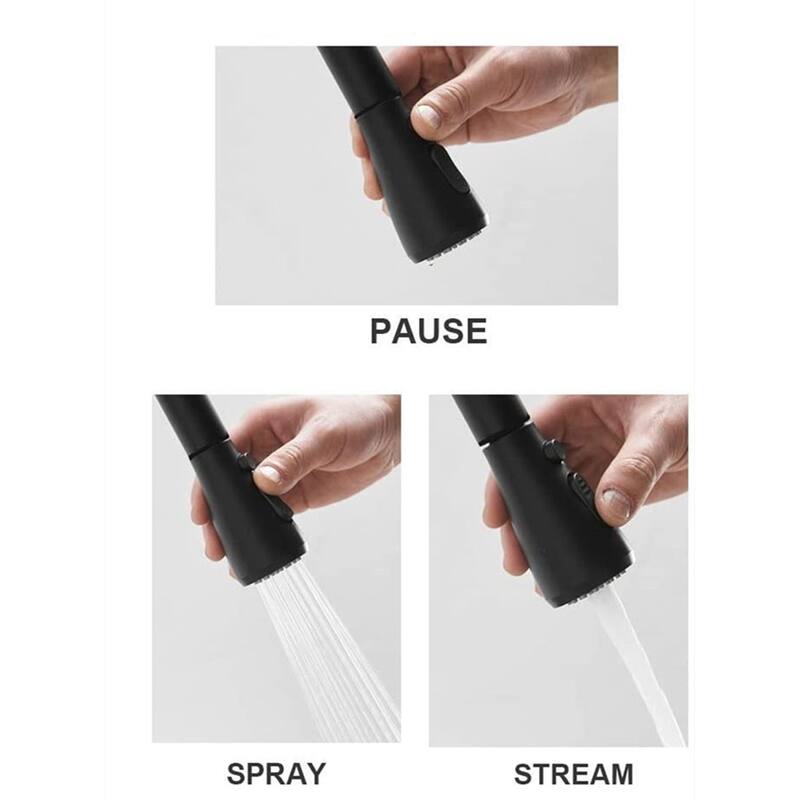 Single Handle Pull-down Kitchen Faucet with Deck Plate Matte Black