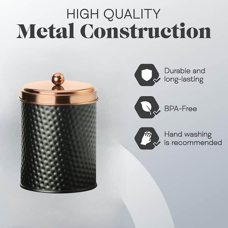 Amici Home Ashby Black Matte Storage Canister with Copper Lid