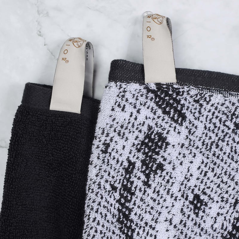 Superior Cotton Solid and Marble Hand Towel Set of 6