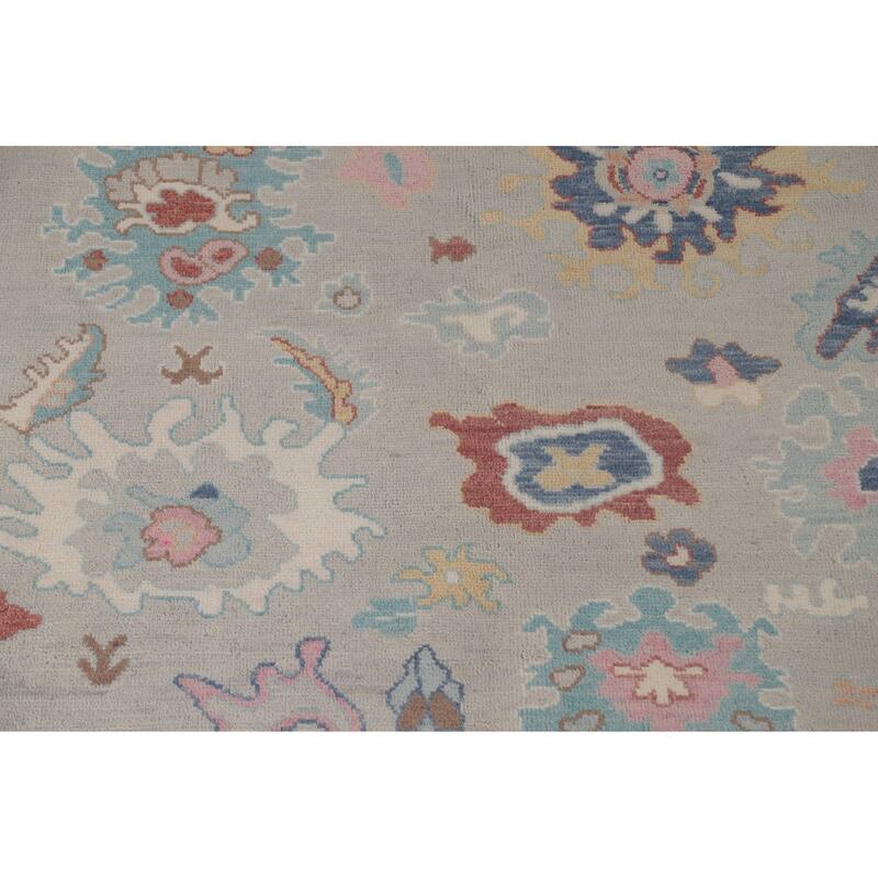 All-Over Oushak Indian Area Rug Handmade Wool Carpet - 7'11"x 9'11"