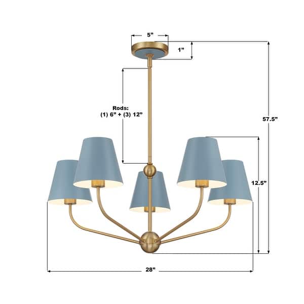 Crystorama Lighting Group XAV-B9315 Xavier 5 Light 28" Wide Chandelier