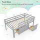 preview thumbnail 11 of 21, Twin Size Low Loft Bed with 3 Drawers with Ladder and Full-length Guardrails