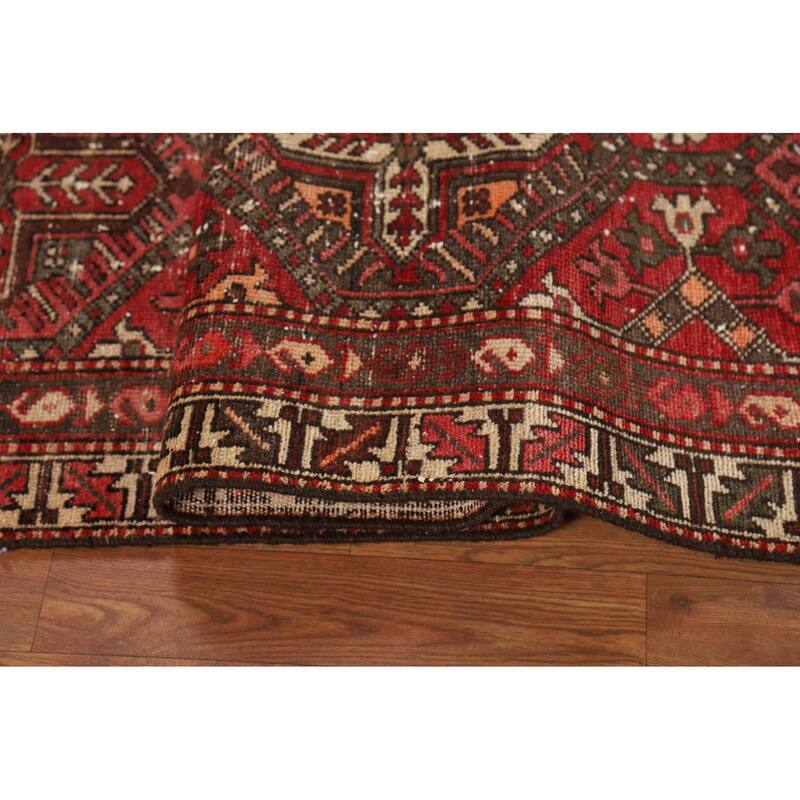 All-Over Geometric Bakhtiari Persian Area Rug Hand-Knotted Wool Carpet - 4'5" x 6'7"