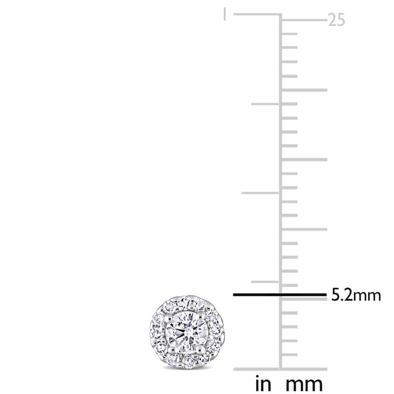 Miadora 1/3ct TDW Diamond Halo Stud Earrings in Platinum