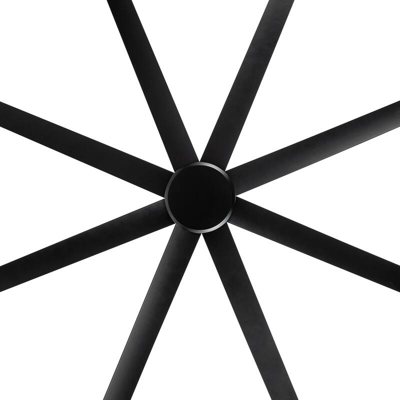 72 Inch Black/White 8-Blade Ceiling Fan with Remote without Light