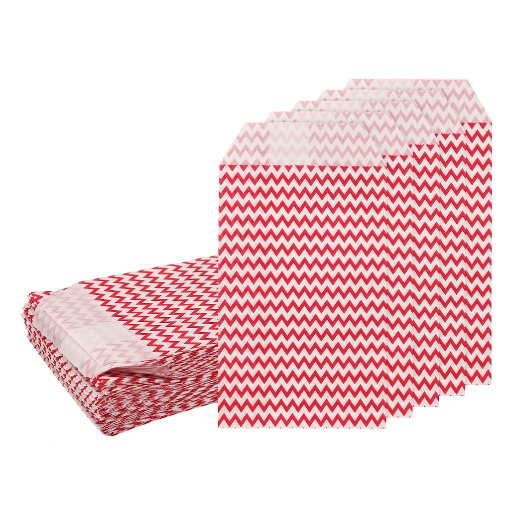 100Pcs Kraft Paper Treat Bags, Greaseproof Cookies Bag Flat Favor Bags