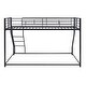 preview thumbnail 7 of 9, Industrial Modern Metal Floor Bunk Bed, Twin XL over Queen, Sturdy Construction & Safety Guaranteed, Black