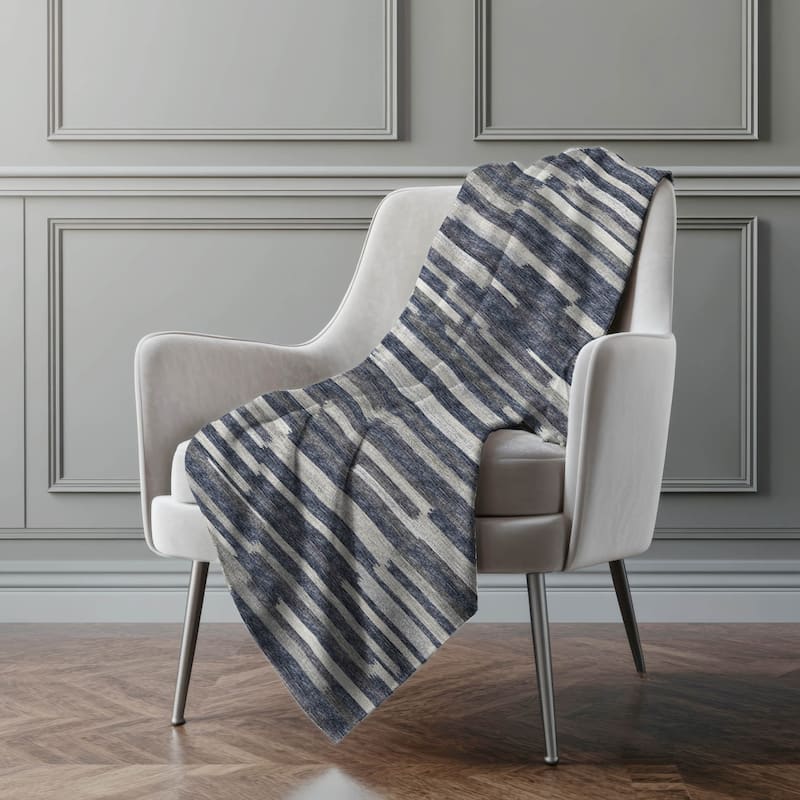 Premium Machine Washable ASB114 Modern Stripes Sherpa Throw Blanket