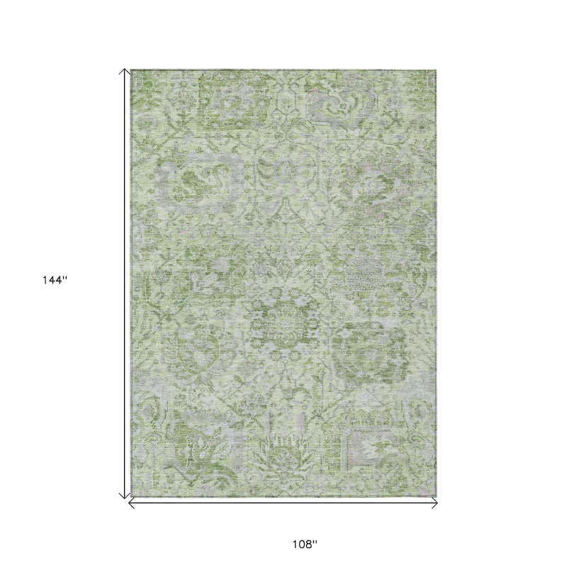 HomeRoots Damask Traditional Rectangle Outdoor Rug