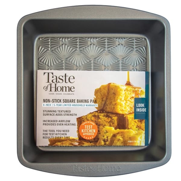 Taste of Home 8-Inch Non-Stick Metal Square Baking Pan (Set of 2)