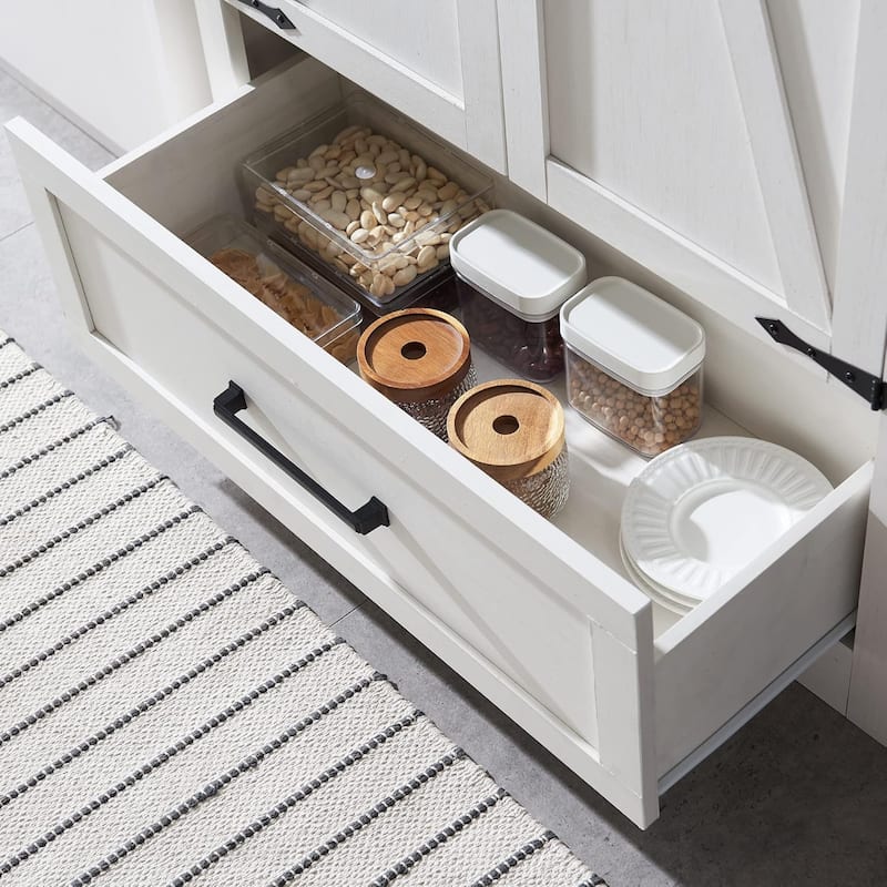 Farmhouse Kitchen Pantry Cabinet, Wood Storage Cabinets