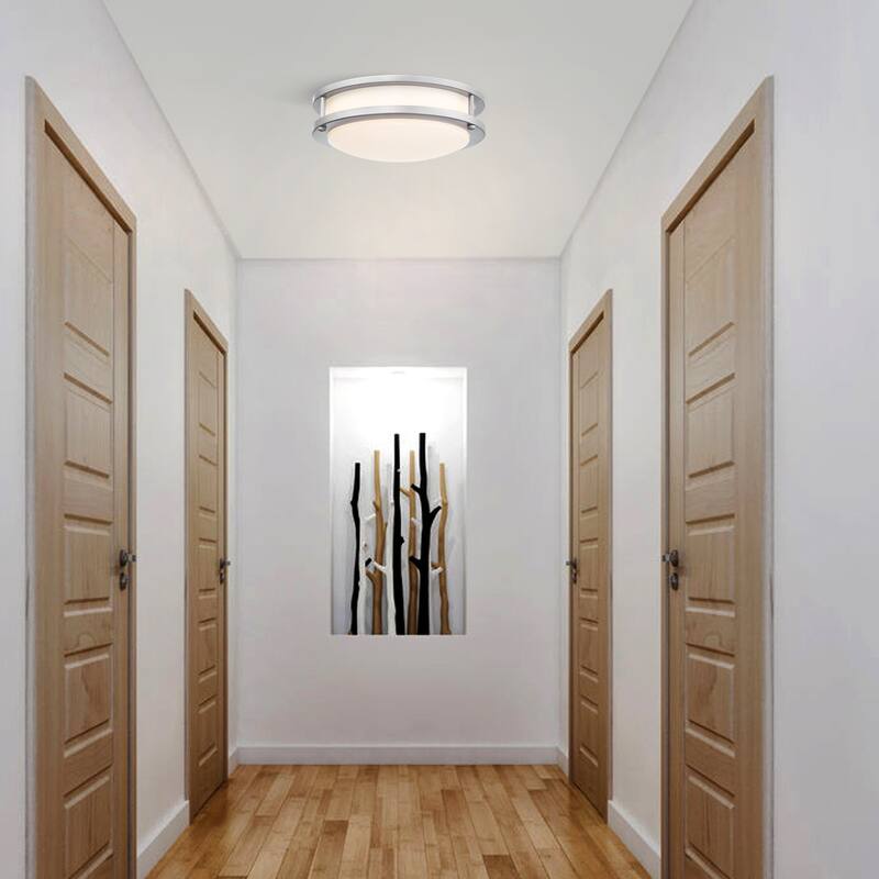 33-in Oval Brushed Nickle or Matte Black Finsh Led Flush Mount Light