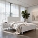 preview thumbnail 5 of 57, Christopher Knight Home - Modern Wooden Bed Frame with Headboard and Footboard White - Queen