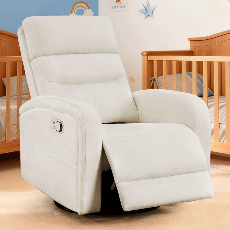 Swivel Manual Recliner Nursery Rocker Glider Rocking Recliner Chairs with Pockets