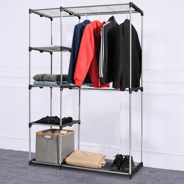 Shop Gymax Closet Organizer Garment Rack Portable Clothes Hanger
