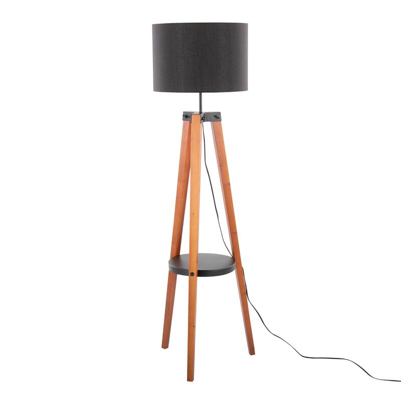 Carson Carrington Compass Tripod Floor Lamp with Shelf