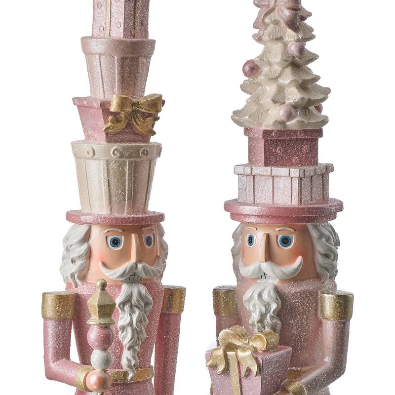 19.5" Resin Sugared Nutcracker Set of 2