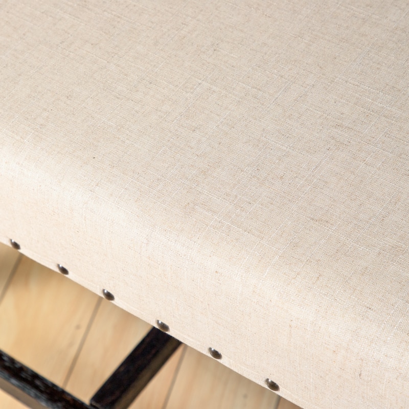 Furniture of America Tays Rustic Linen Fabric 44-inch Counter Bench