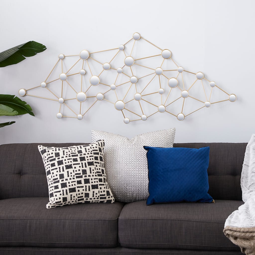 Gold Iron Contemporary Wall Decor 28 x 68 x 3 - 68 x 3 x 28