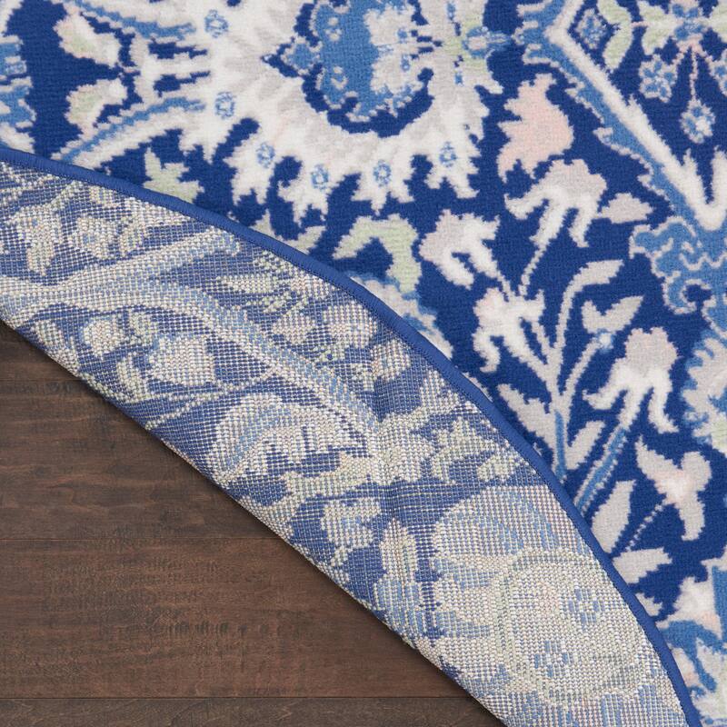 Nourison Whimsicle Modern Persian Floral Navy Ivory Area Rug