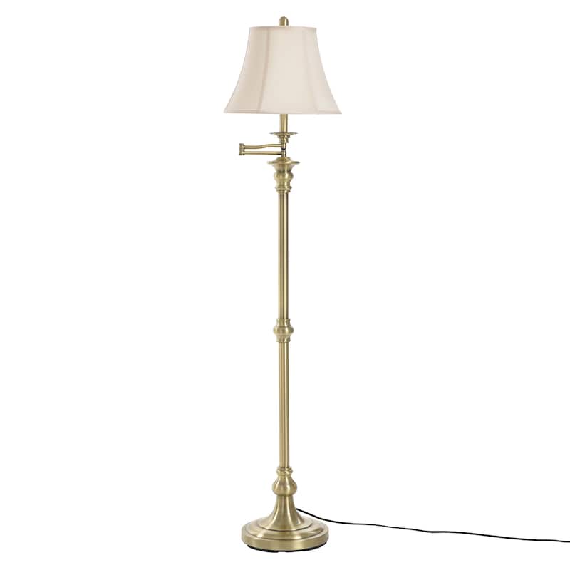 StyleCraft Swing Arm Floor Lamp - Antique Brass